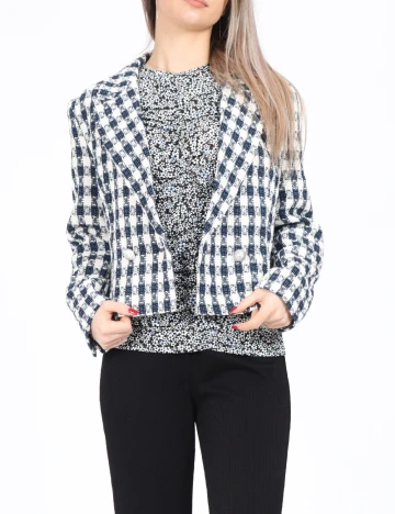 Sacou Only, albastru/alb