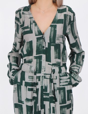 Salopeta Vero Moda, verde/gri