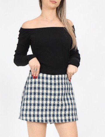 
						Fusta pantalon Only, alb/albastru
