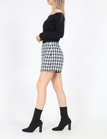 Fusta pantalon Only, alb/albastru