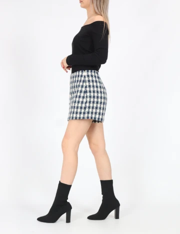 Fusta pantalon Only, alb/albastru