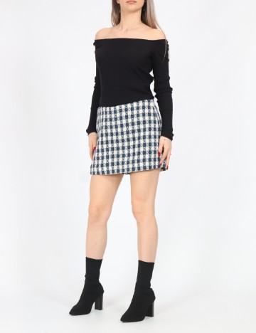Fusta pantalon Only, alb/albastru