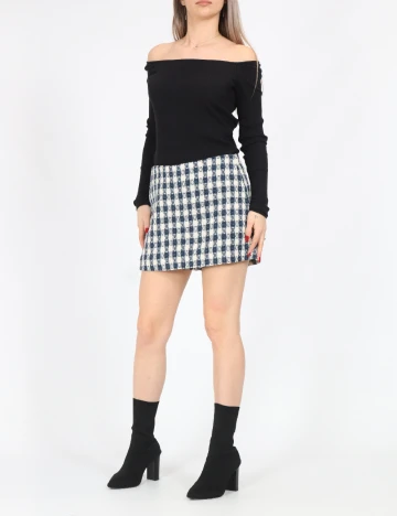 Fusta pantalon Only, alb/albastru