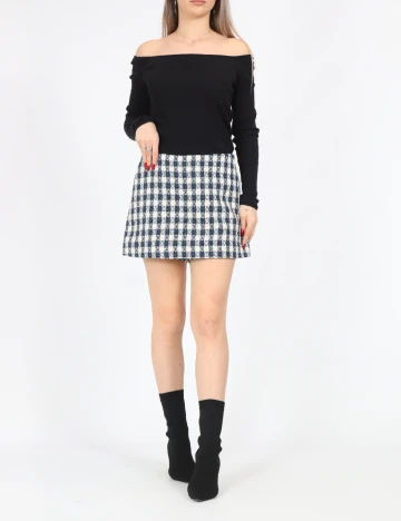 Fusta pantalon Only, alb/albastru