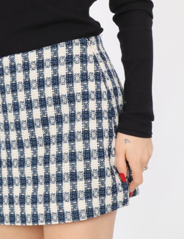 Fusta pantalon Only, alb/albastru
