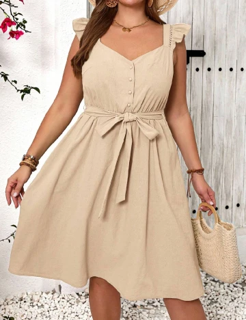 Rochie scurta SHEIN CURVE, crem