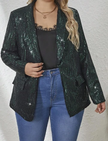 Sacou SHEIN CURVE, verde