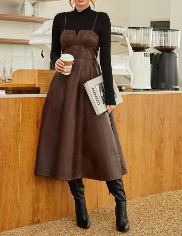 Rochie medie SHEIN, maro