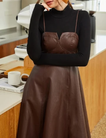 Rochie medie SHEIN, maro