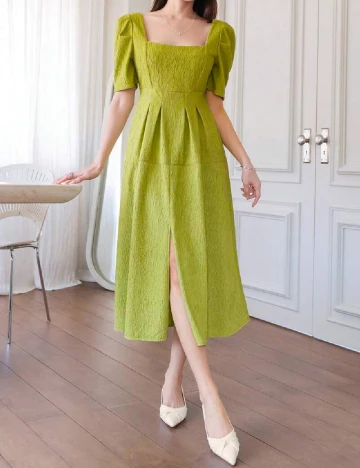 Rochie medie Dazy, verde Verde