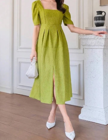 Rochie medie Dazy, verde Verde