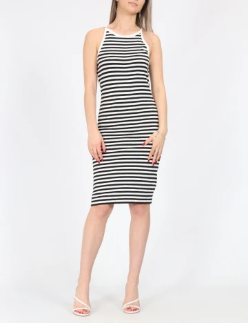 Rochie scurta Pieces, alb/negru