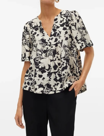 Bluza Vero Moda, alb/negru