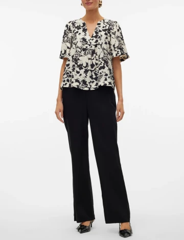 Bluza Vero Moda, alb/negru