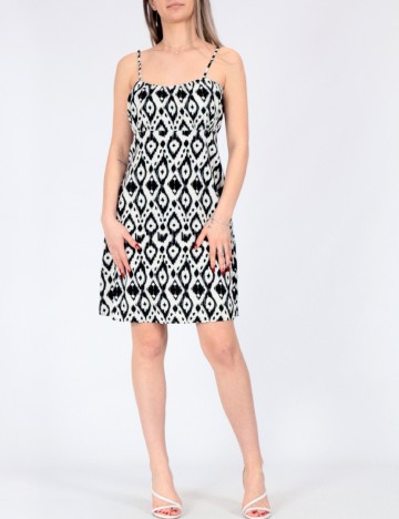 Rochie scurta Only, alb/negru