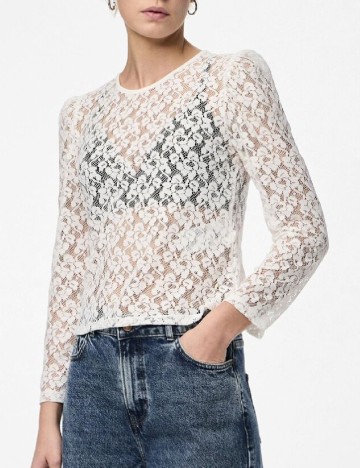 
						Bluza Pieces, alb