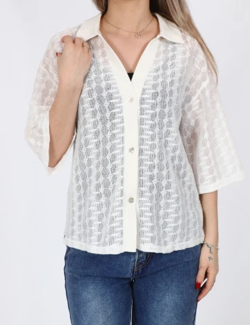 Bluza Pieces, alb Alb