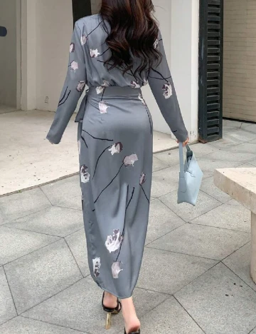 Rochie lunga Dazy, gri Gri