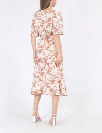 Rochie medie SHEIN, maro/alb