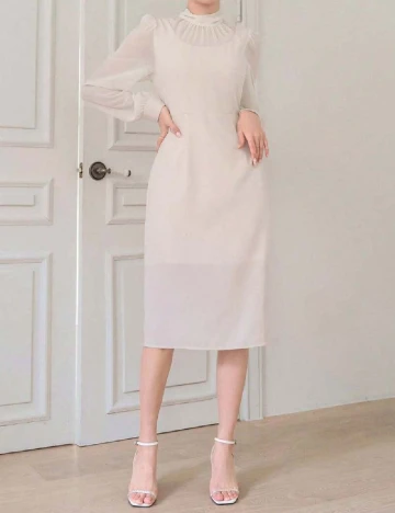 Rochie medie Dazy, crem Crem