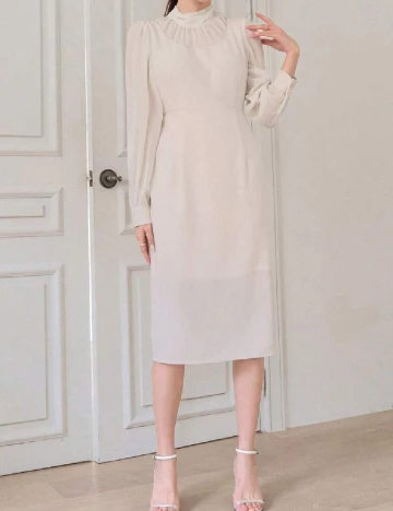 Rochie medie Dazy, crem Crem