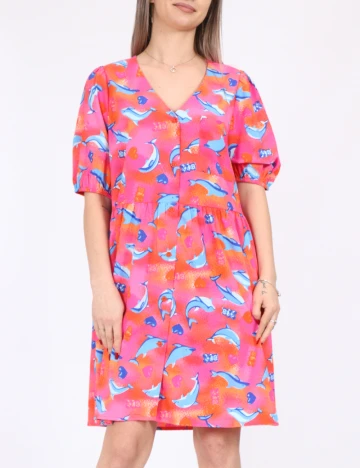 Rochie scurta Noisy May, roz Roz