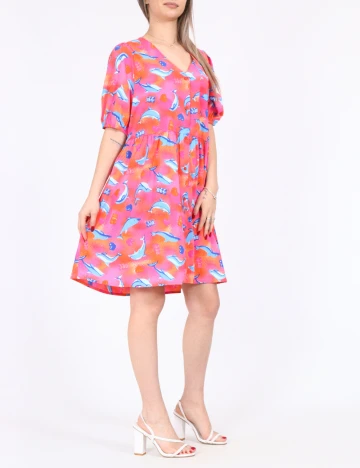 Rochie scurta Noisy May, roz Roz