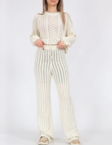 Pantaloni Noisy May, ecru