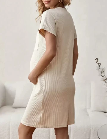 Rochie scurta SHEIN Maternity, crem
