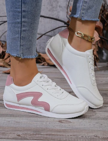 Adidasi SHEIN, alb Alb