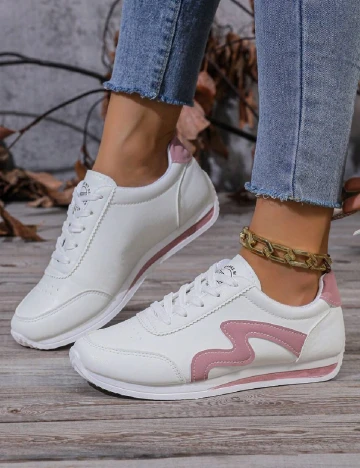 Adidasi SHEIN, alb Alb