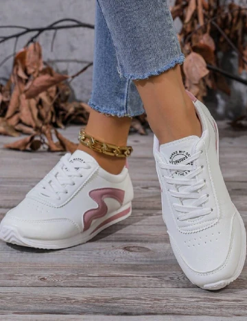 Adidasi SHEIN, alb Alb