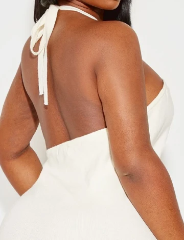 Rochie lunga PRETTYLITTLETHING, ecru Alb
