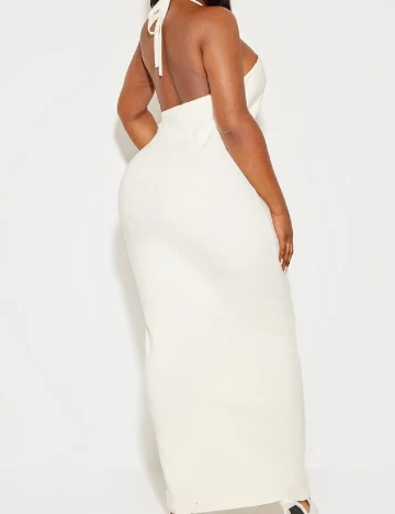 Rochie lunga PRETTYLITTLETHING, ecru Alb