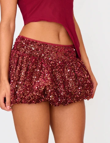 Fusta PRETTYLITTLETHING, visiniu Rosu