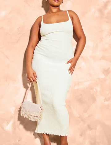 Rochie medie PRETTYLITTLETHING, ecru