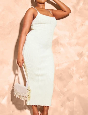 Rochie medie PRETTYLITTLETHING, ecru