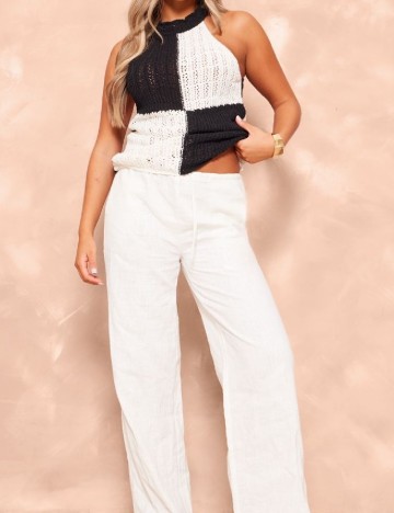 
						Maiou PRETTYLITTLETHING, alb/negru