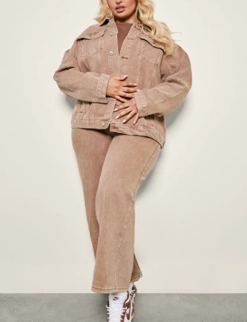 Jacheta Oversize PRETTYLITTLETHING Plus Size, maro Maro
