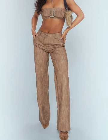 Pantaloni PRETTYLITTLETHING, maro