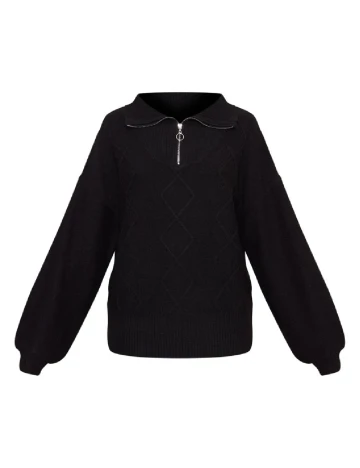 Pulover Oversize PRETTYLITTLETHING, negru