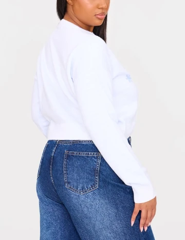 Pulover PRETTYLITTLETHING Plus Size, alb