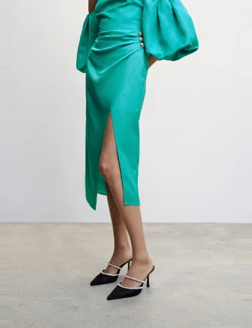 Fusta Mango, turcoaz Albastru