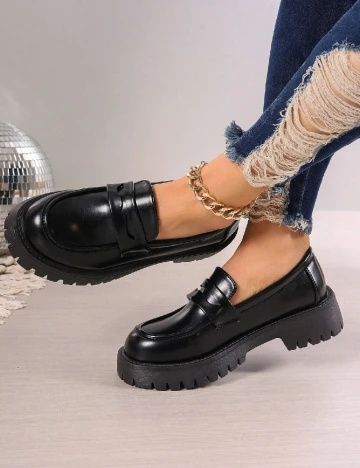 Mocasini SHEIN, negru Negru
