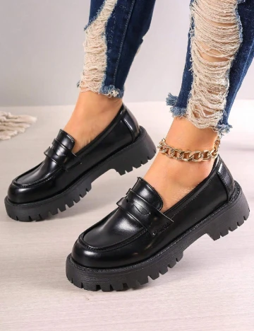 Mocasini SHEIN, negru Negru