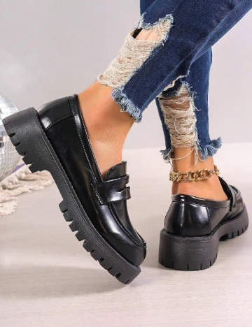 Mocasini SHEIN, negru Negru
