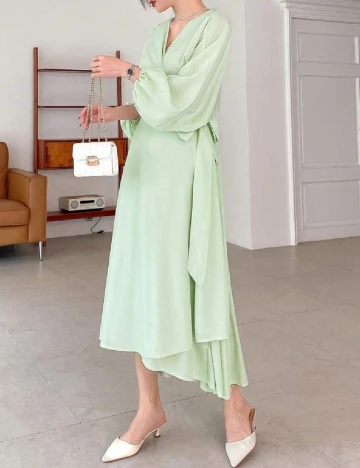 Rochie medie Dazy, verde deschis Verde