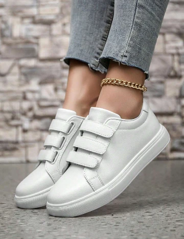 Adidasi SHEIN, alb Alb