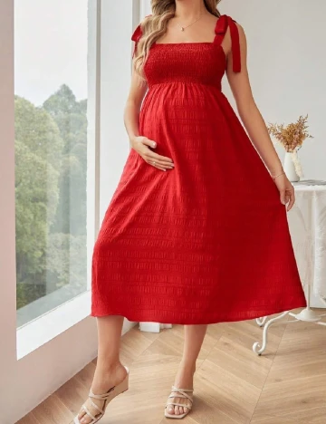 Rochie medie SHEIN Maternity, rosu