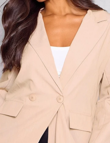 Sacou Oversize PRETTYLITTLETHING, crem